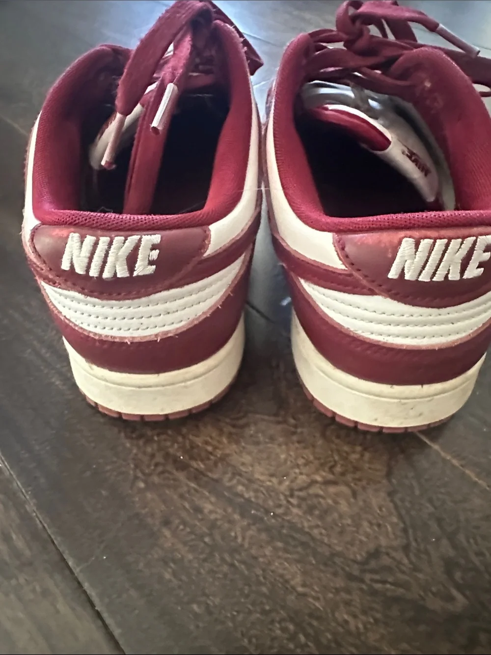 Nike Low-Top Dunks Sneakers in Burgundy and White